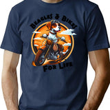 Beagles And Bikes Dog Riding Motorcycle T-Shirt - Navy