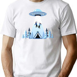 Beaming Up T-Shirt - Retro Graphic Tee for Men & Women - White