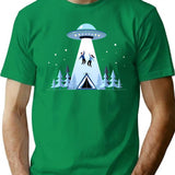 Beaming Up T-Shirt - Retro Graphic Tee for Men & Women - Green