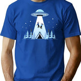 Beaming Up T-Shirt - Retro Graphic Tee for Men & Women - Blue