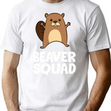 Beaver - Beaver Squad T-Shirt - Retro Graphic Tee for Men & Women - White