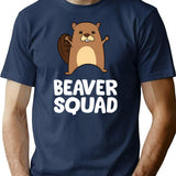 Beaver - Beaver Squad T-Shirt - Retro Graphic Tee for Men & Women - Navy