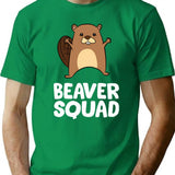 Beaver - Beaver Squad T-Shirt - Retro Graphic Tee for Men & Women - Green
