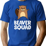 Beaver - Beaver Squad T-Shirt - Retro Graphic Tee for Men & Women - Blue