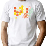 Beekeeper Beekeeping Honey Retro Vintage Honeycomb Funny T Shirt - White