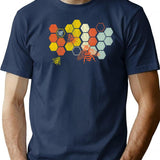 Beekeeper Beekeeping Honey Retro Vintage Honeycomb Funny T Shirt - Navy