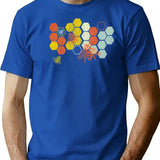Beekeeper Beekeeping Honey Retro Vintage Honeycomb Funny T Shirt - Blue