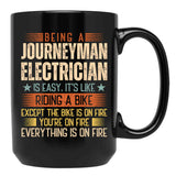 Being A Journeyman Electrician Is Easy Black Coffee Mug, Gift Coffee Mug - Black