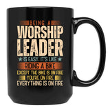 Being A Worship Leader Is Easy Black Coffee Mug, Gift Coffee Mug - Black