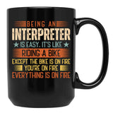 Being An Interpreter Is Easy Black Coffee Mug, Gift Coffee Mug - Black