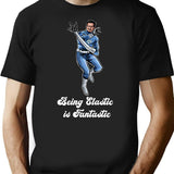 Being Elastic Is Fantastic T-Shirt - Retro Graphic Tee for Men & Women - Black