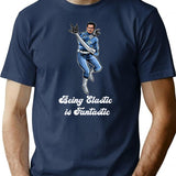 Being Elastic Is Fantastic T-Shirt - Retro Graphic Tee for Men & Women - Navy