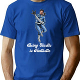 Being Elastic Is Fantastic T-Shirt - Retro Graphic Tee for Men & Women - Blue