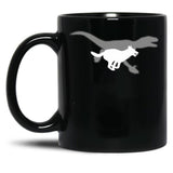 Belgian Malinois Velociraptor Maliraptor Running Shadow Dog Gift Black Coffee Mug, Gift Coffee Mug