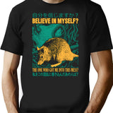 Believe In Myself Rat T-Shirt - Retro Graphic Tee for Men & Women - Black