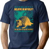 Believe In Myself Rat T-Shirt - Retro Graphic Tee for Men & Women - Navy