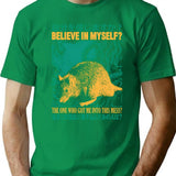 Believe In Myself Rat T-Shirt - Retro Graphic Tee for Men & Women - Green