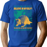 Believe In Myself Rat T-Shirt - Retro Graphic Tee for Men & Women - Blue