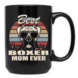 Best Boxer Mom Ever Vintage Retro Dog Mom Black Coffee Mug, Gift Coffee Mug - Black