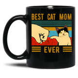 Best Cat Mom Ever Mom Gifts Black Coffee Mug, Gift Coffee Mug