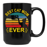 Best Cat Mom Ever (4) Black Coffee Mug, Gift Coffee Mug - Black