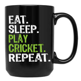 Best Eat Sleep Cricket Gift Design Black Coffee Mug, Gift Coffee Mug - Black