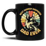 Best German Shepherd Dad Ever - Daddy Dog Owner Lover Black Coffee Mug, Gift Coffee Mug