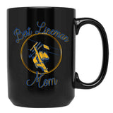 Best Lineman Mom Black Coffee Mug, Gift Coffee Mug - Black