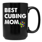 Best Mom Cubing Puzzle Mother Gift Funny Mom Black Coffee Mug, Gift Coffee Mug - Black