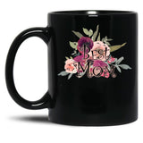 Best Mom Flower Black Coffee Mug, Gift Coffee Mug