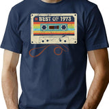 Best Of 1973 Funny Vintage Cassette T-Shirt 52Nd Birthday Gift For Men Women T-Shirt for Men & Women, T-Shirts Graphic Tee - Navy