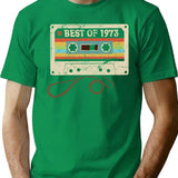 Best Of 1973 Funny Vintage Cassette T-Shirt 52Nd Birthday Gift For Men Women T-Shirt for Men & Women, T-Shirts Graphic Tee - Green