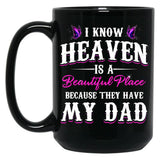 Best Remembrance Dad In Heaven Daughter Mug Family Memorial Quote Mug Black Coffee Mug