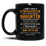 Best Stepdad Birthday Mug Awesome Stepdaughter Bonus Dad New Daddy Fathers Day Mug Black Coffee Mug