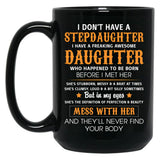 Best Stepdad Birthday Mug Awesome Stepdaughter Bonus Dad New Daddy Fathers Day Mug Black Coffee Mug