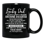 Birthday Lucky Dad December Black Coffee Mug - Black