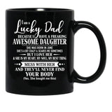 Birthday Lucky Dad June Black Coffee Mug - Black