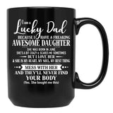 Birthday Lucky Dad June Black Coffee Mug - Black