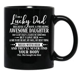 Birthday Lucky Dad Black Coffee Mug - Black