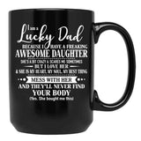 Birthday Lucky Dad Black Coffee Mug - Black