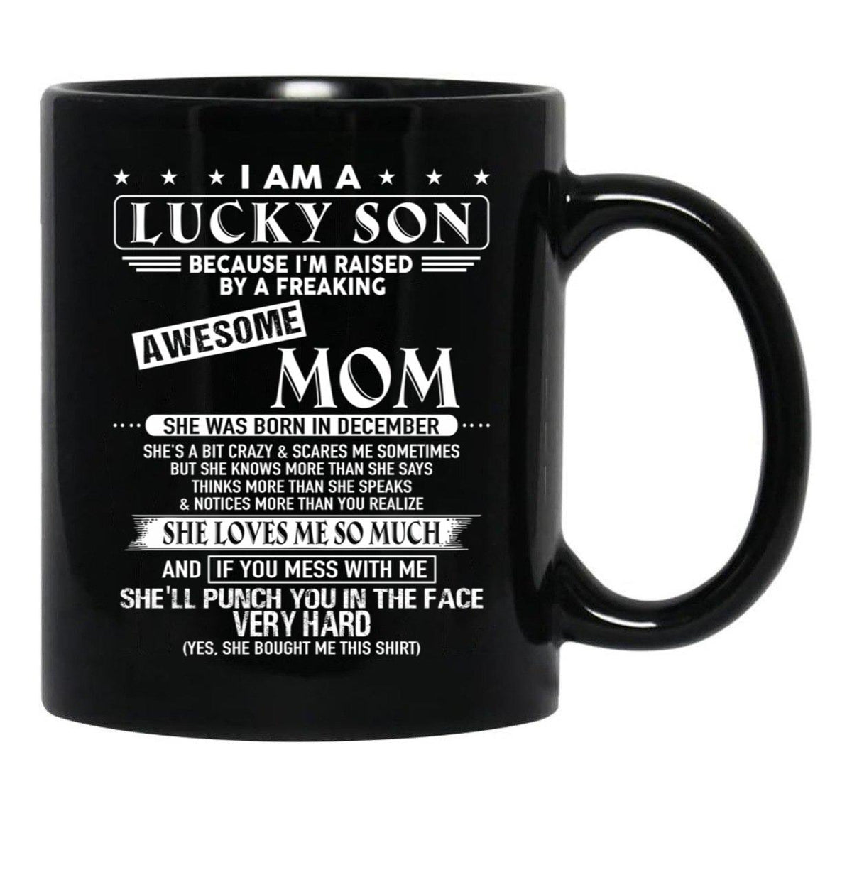 Birthday Mom Born In December Black Coffee Mug - Black