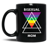 Bisexual Mom Black Coffee Mug, Gift Coffee Mug