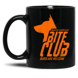 Bite Club - Cool German Shepherd (Distressed) Black Coffee Mug, Gift Coffee Mug