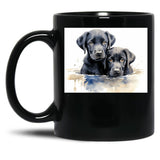 Black Lab Pics Cool Black Lab Puppies Water Color Amazing Black Puppy Merchandise Black Coffee Mug, Gift Coffee Mug