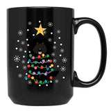 Black Labradoodle Christmas Tree Black Coffee Mug, Gift Coffee Mug - Black