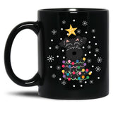 Black Miniature Schnauzer Christmas Tree Black Coffee Mug, Gift Coffee Mug