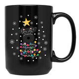 Black Miniature Schnauzer Christmas Tree Black Coffee Mug, Gift Coffee Mug - Black