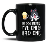 Border Collie And Beer Funny Dog Gift Black Coffee Mug, Gift Coffee Mug