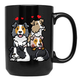 Border Collie Dog Black Coffee Mug, Gift Coffee Mug - Black