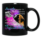Boxer Angels Appear In Many Different Forms To Hold Your Hand Through The Difficult Things Black Coffee Mug - Black